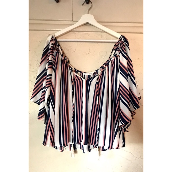 Boho Flowy Striped Top, Size Small - Picture 11 of 11
